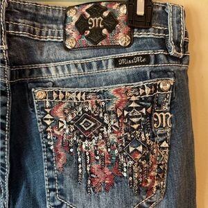 Gorgeous Miss Me Signature Boot Embellished Jeans With 34” Inseam
